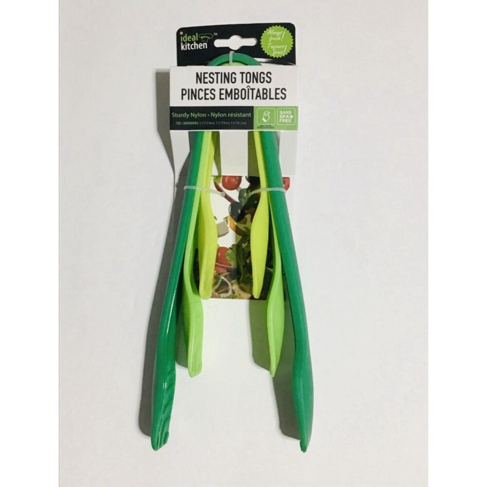 1 SET OF 3 PC CLICK PRODUCTS NESTING TONGS GREEN COLOR